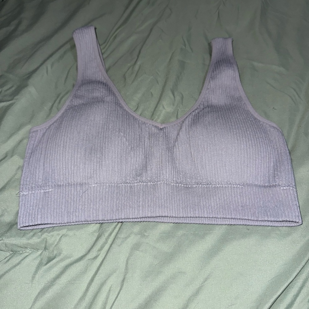 Aerie Women's Ribbed Gray Bralette